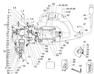 Page A Diagram and Parts List for 3255 Type 1 Black and Decker Nibbler & Shears